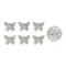 Antiqued Pewter Plated Brass Butterfly Charms - Set of Six - P-C107